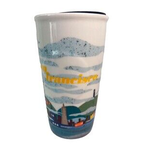Starbucks San Francisco Skyline Travel Tumbler w Lid 2016 Excellent Condition